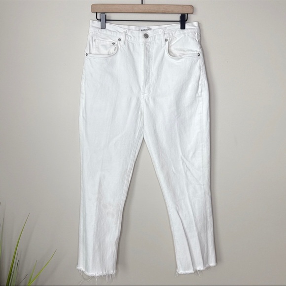 AGOLDE White Raw Hem Jeans - Picture 2 of 7